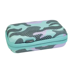 Kit semi-rigide 2 trousses avec contenu Turquoise Camouflage, turquoiseet lilas