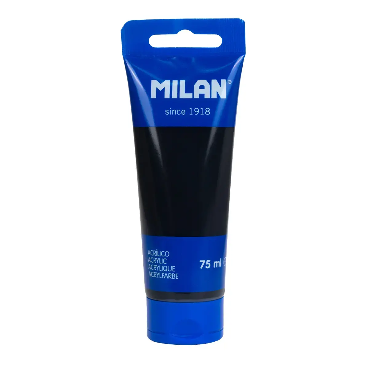 Tube 75ml peinture acrylique noir Jet Black