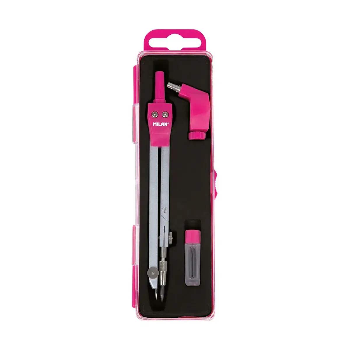 Boîte compas universel avec branche articulée Acid, rose