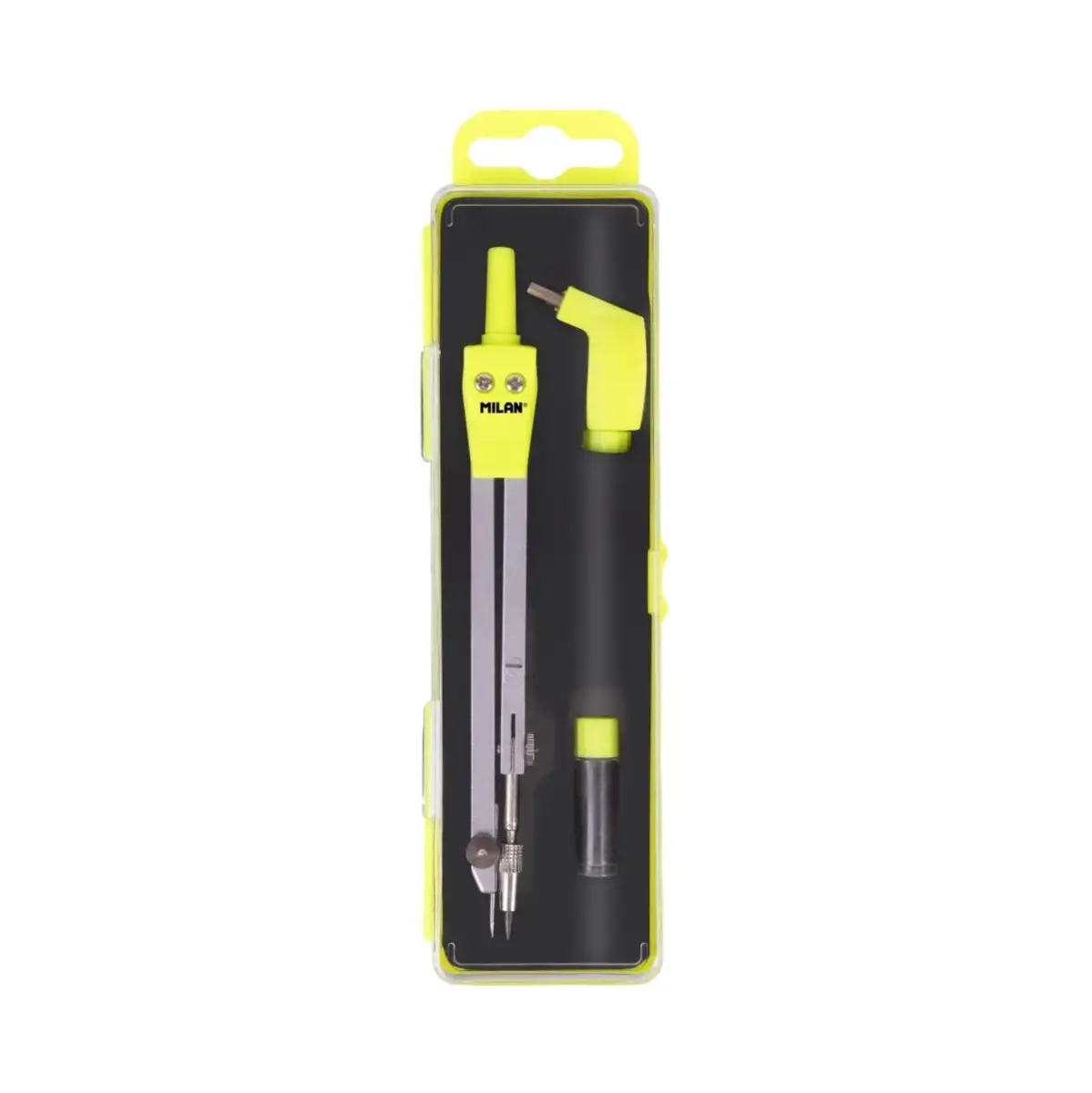 Boîte compas universel avec branche articulée Acid, jaune