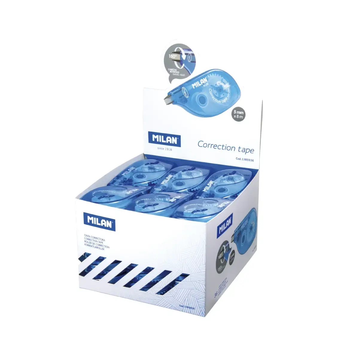 Boîte présentoir 36 rubans correcteurs 5 mm x 8 m