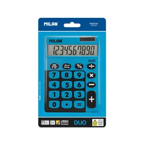 Blister calculatrice de bureau 10 chiffres Duo, bleu