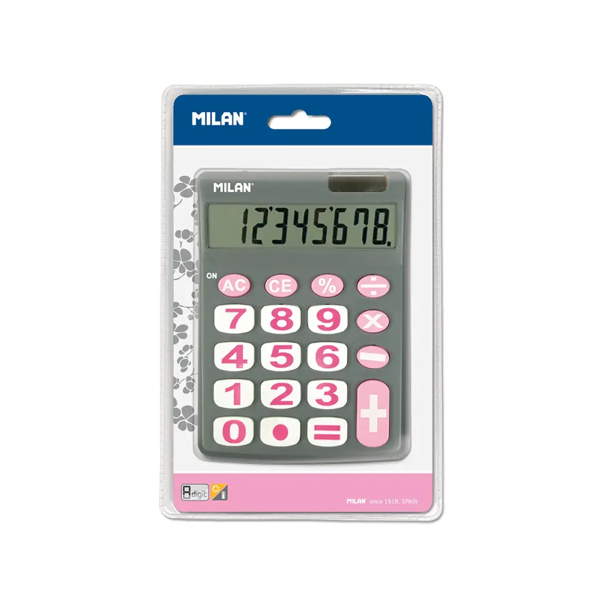 Blister calculatrice grise 8 chiffres