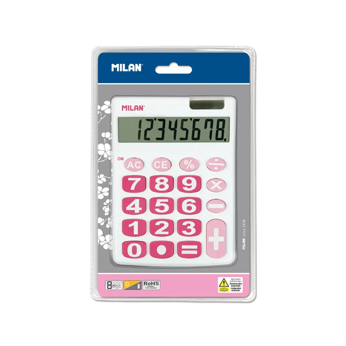 Blister calculatrice blanche 8 chiffres