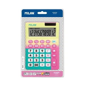 Blister calculatrice 12 chiffres Sunset rose