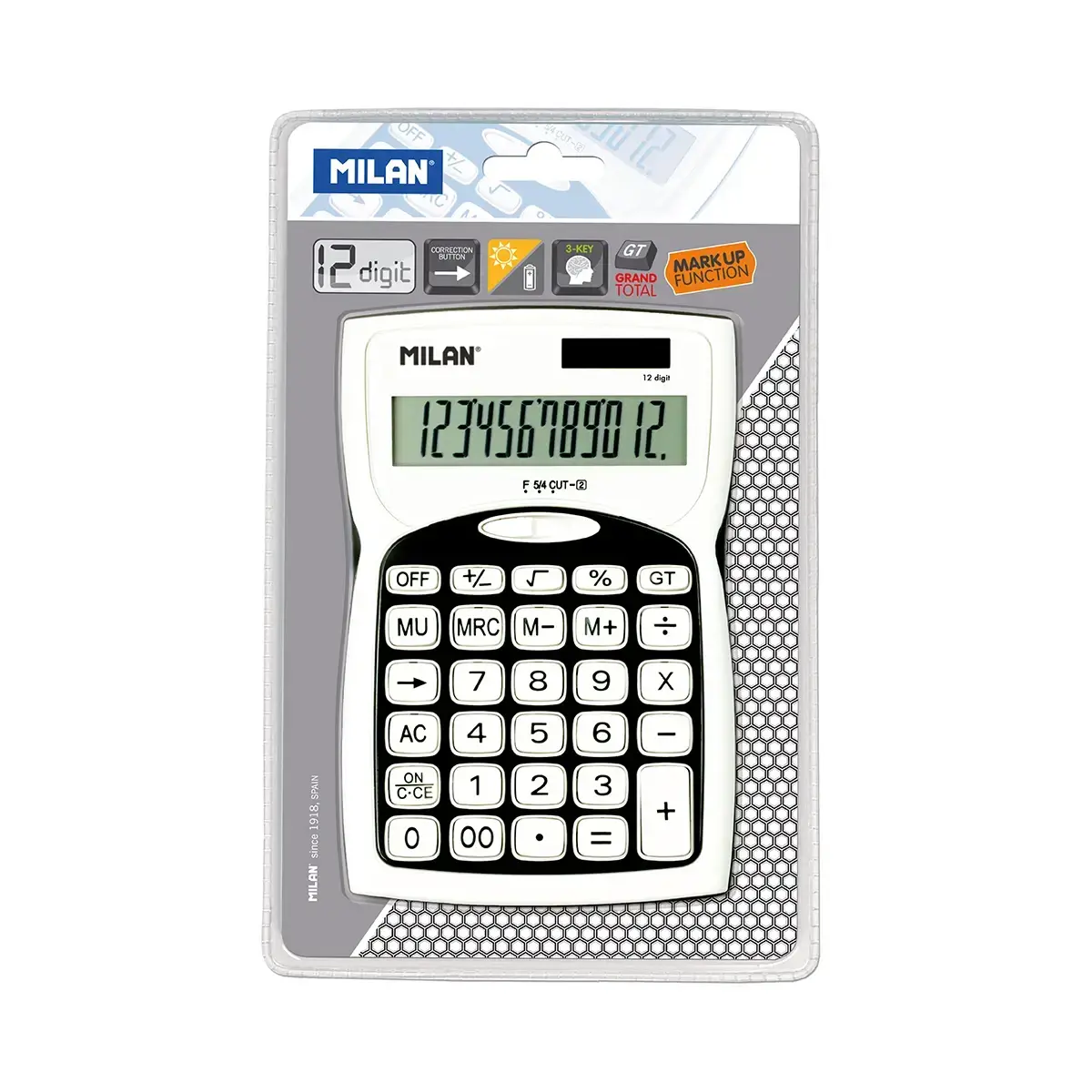 Blister calculatrice noire 12 chiffres