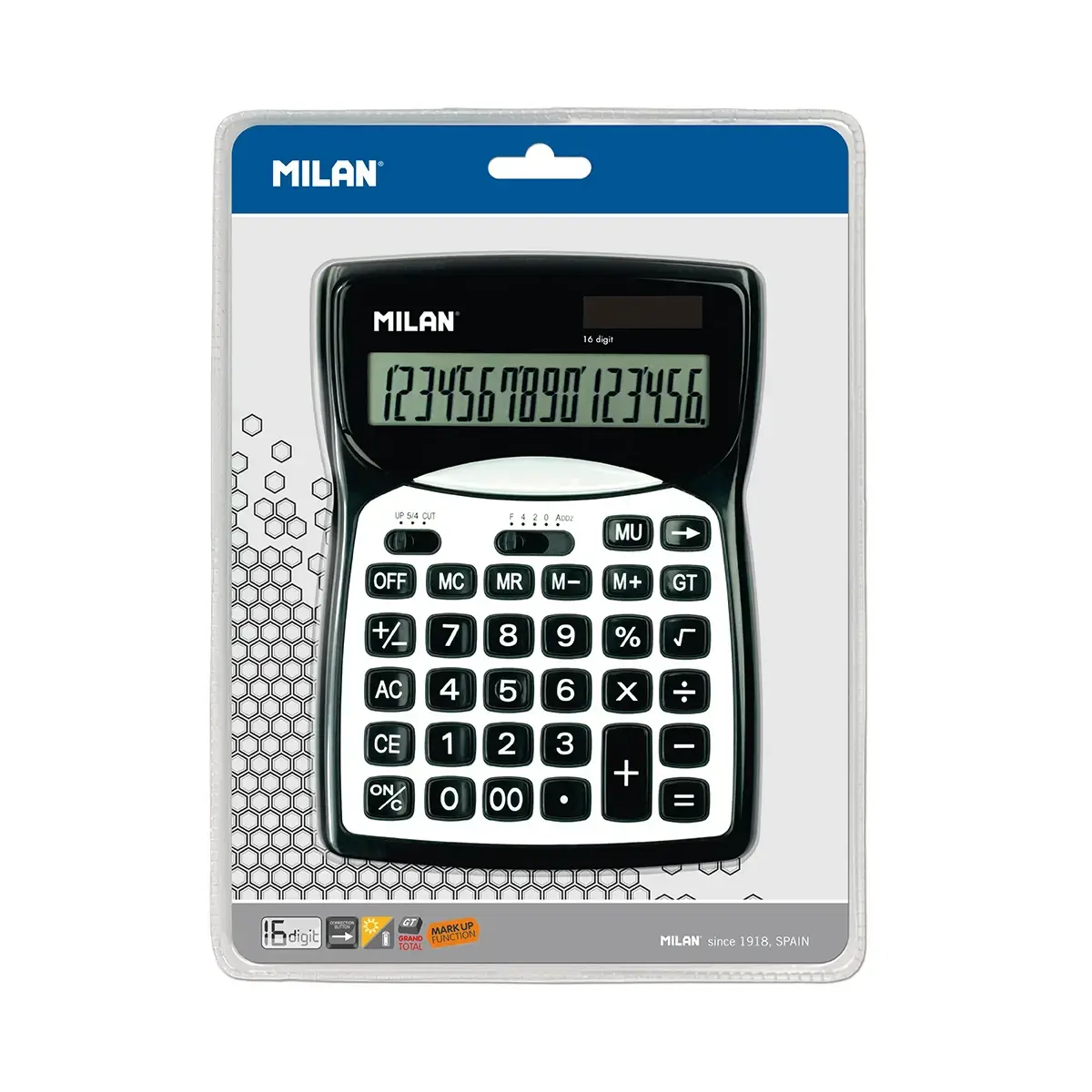 Blister calculatrice noire 16 chiffres