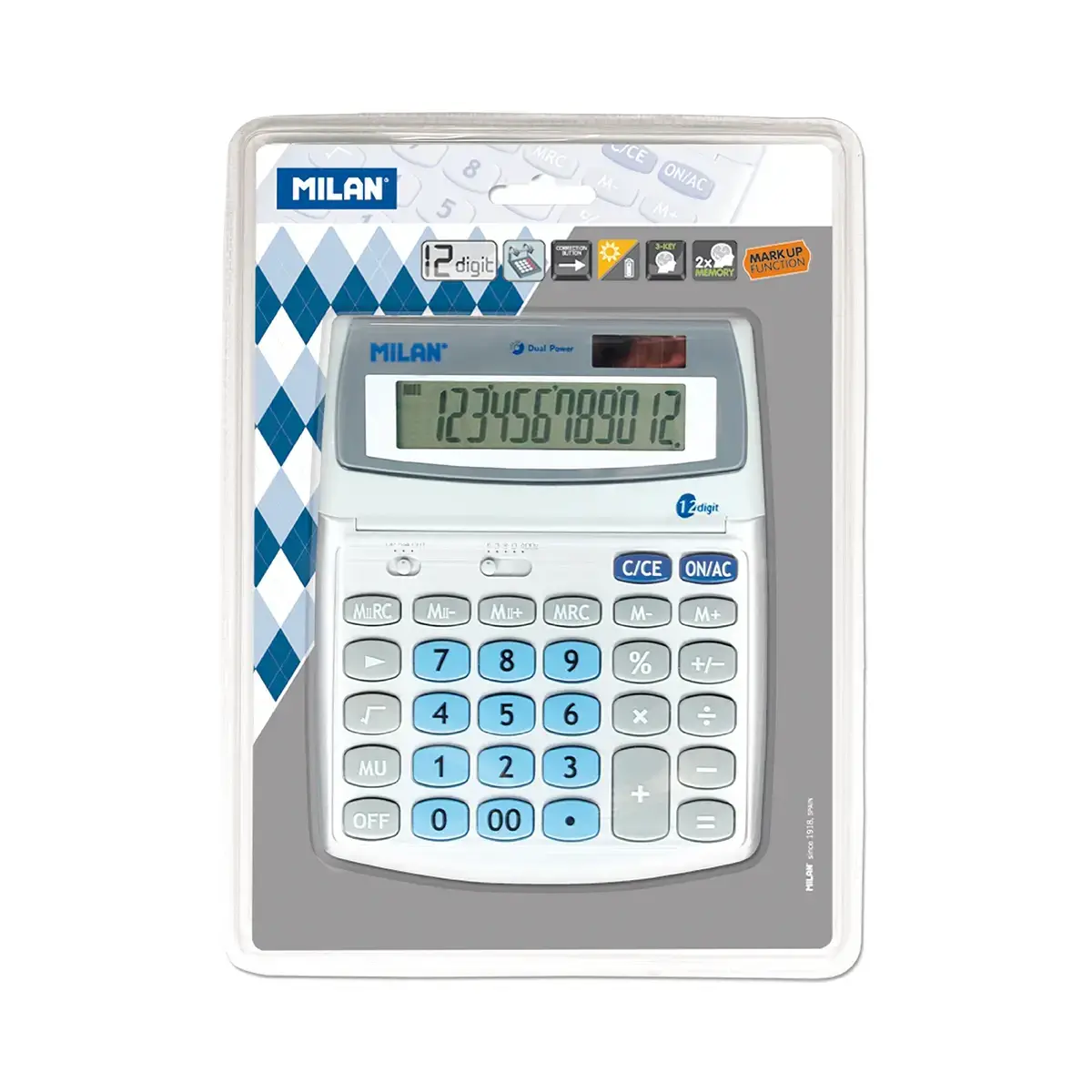 Blister calculatrice extra grande 12 chiffres
