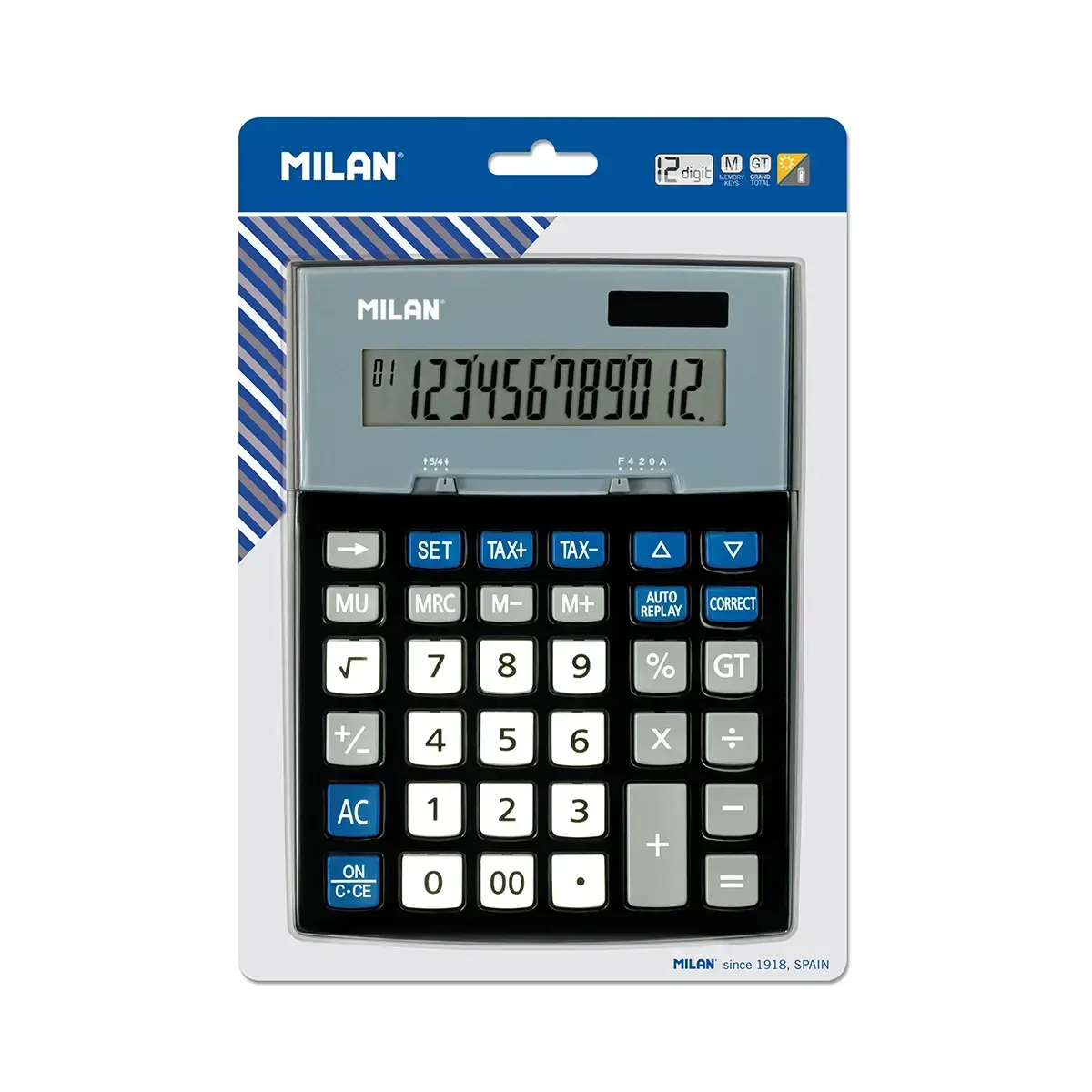 Blister calculatrice noire 12 chiffres
