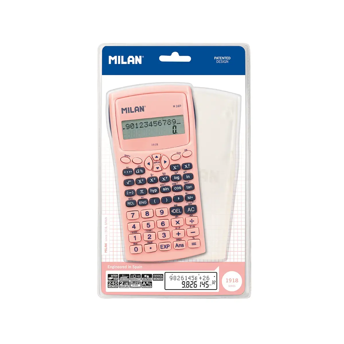 Blister calculatrice scientifique M240, 430 since 1918 collection, rose