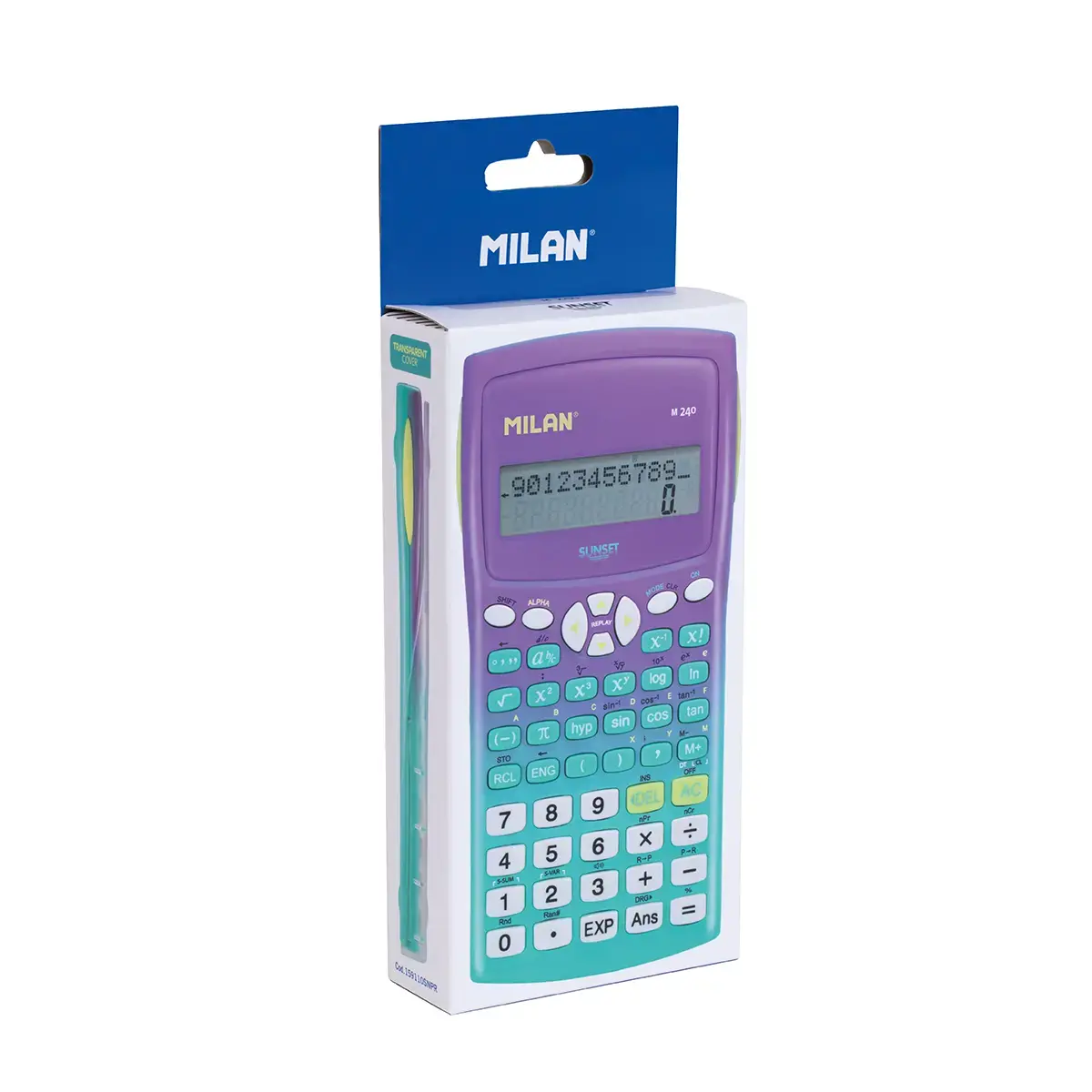 Boîte calculatrice scientifique M240 Sunset, turquoise