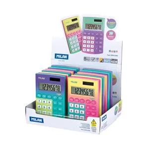 Boîte présentoir 12 calculatrices 8 chiffres Pocket Sunset