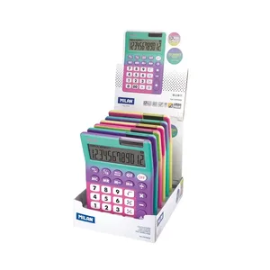 Boîte présentoir 6 calculatrices 12 chiffres série Sunset