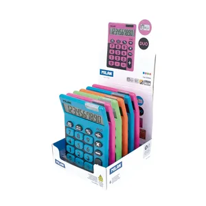 Boîte présentoir 6 calculatrices de bureau 10 chiffres série Duo, assorties