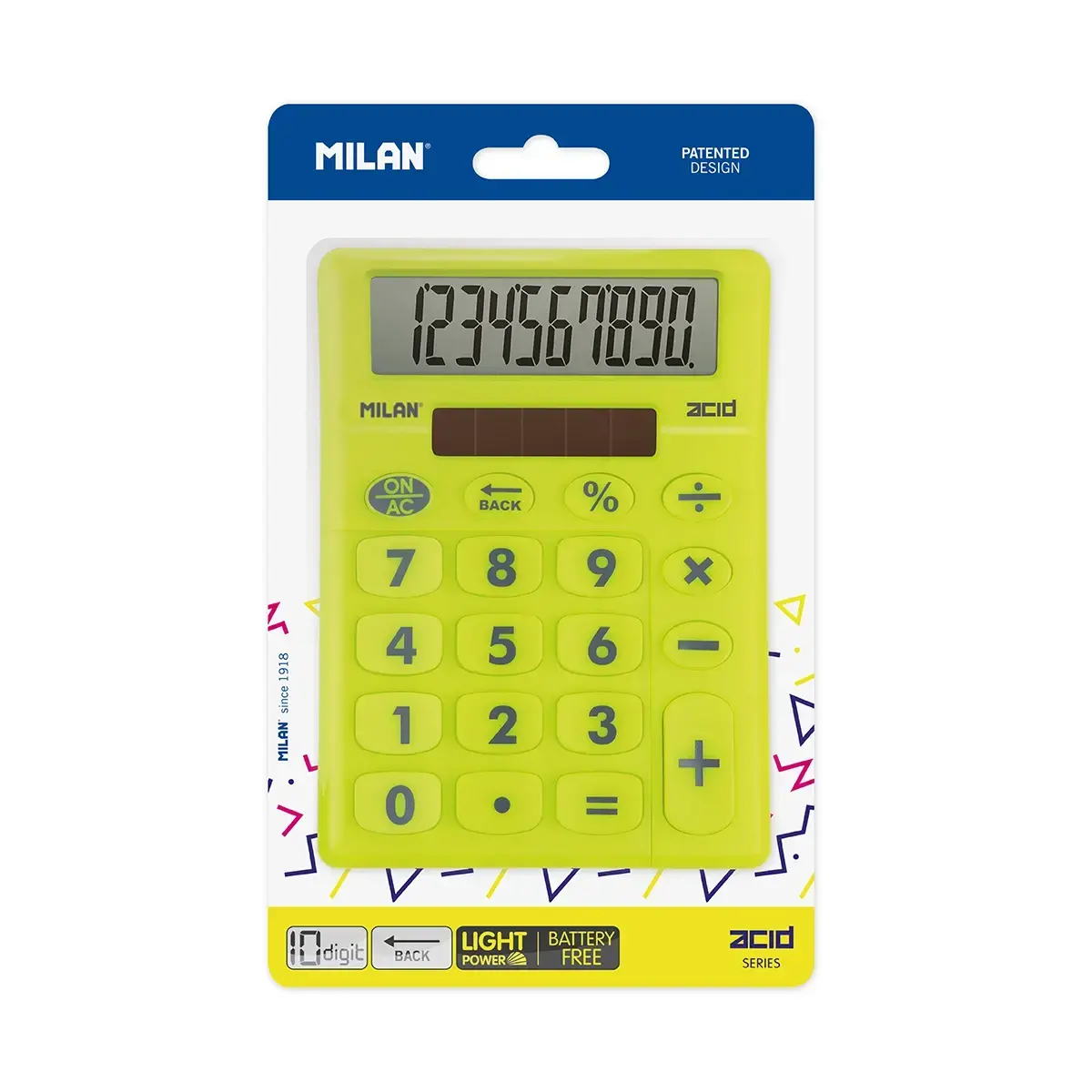 Blister calculatrice de bureau 10 chiffres Acid, jaune