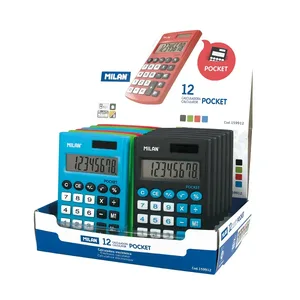Boîte présentoir 12 calculatrices 8 chiffres Pocket