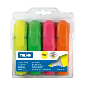 Sachet avec accroche 4 marqueurs fluorescents