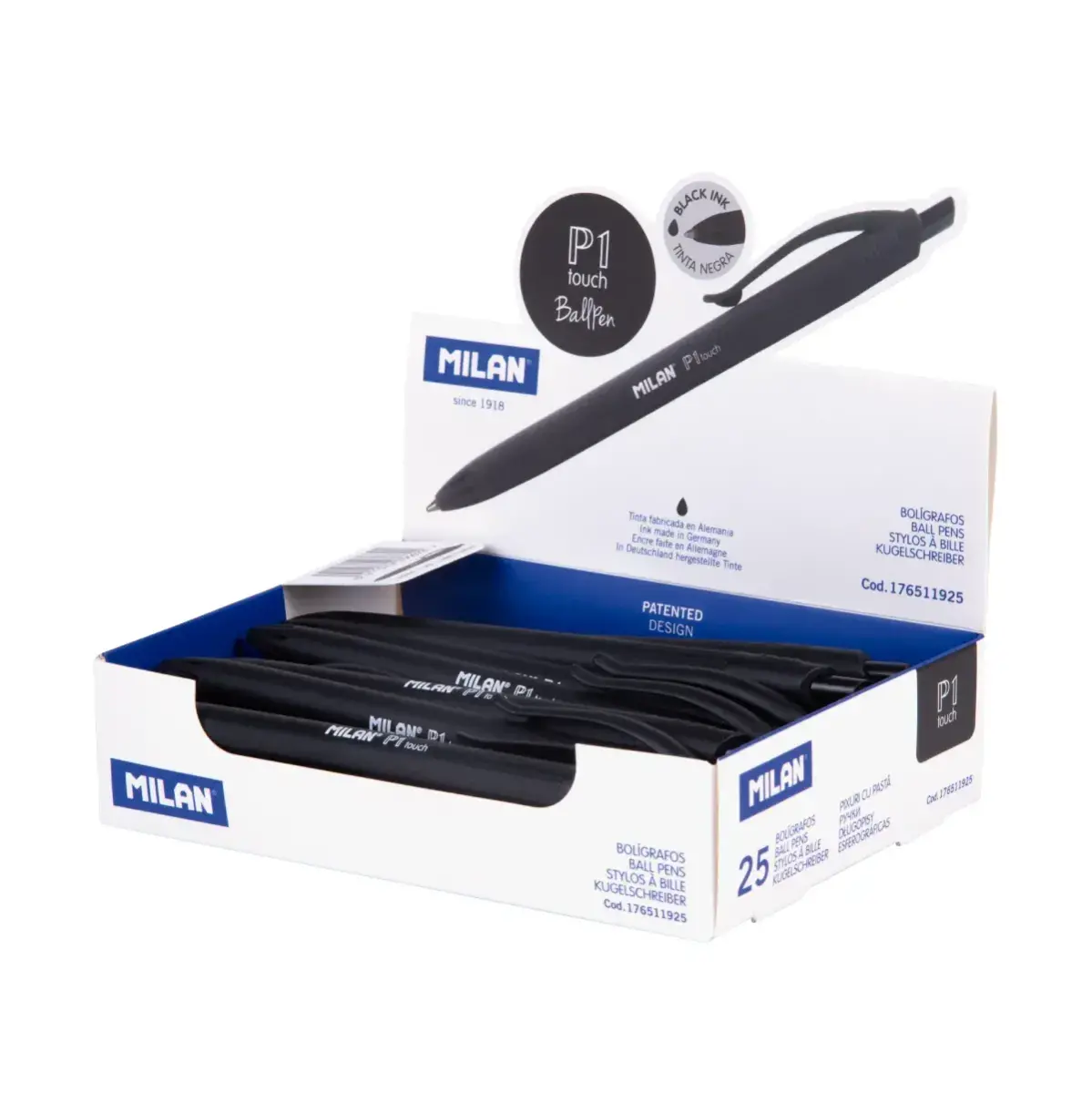 Boîte présentoir 25 stylos P1 touch noir