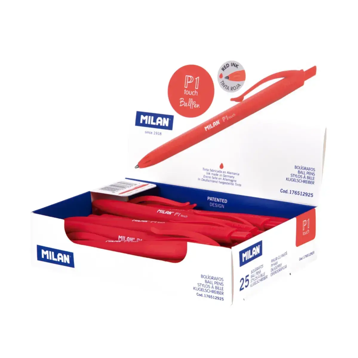 Boîte présentoir 25 stylos P1 touch rouge