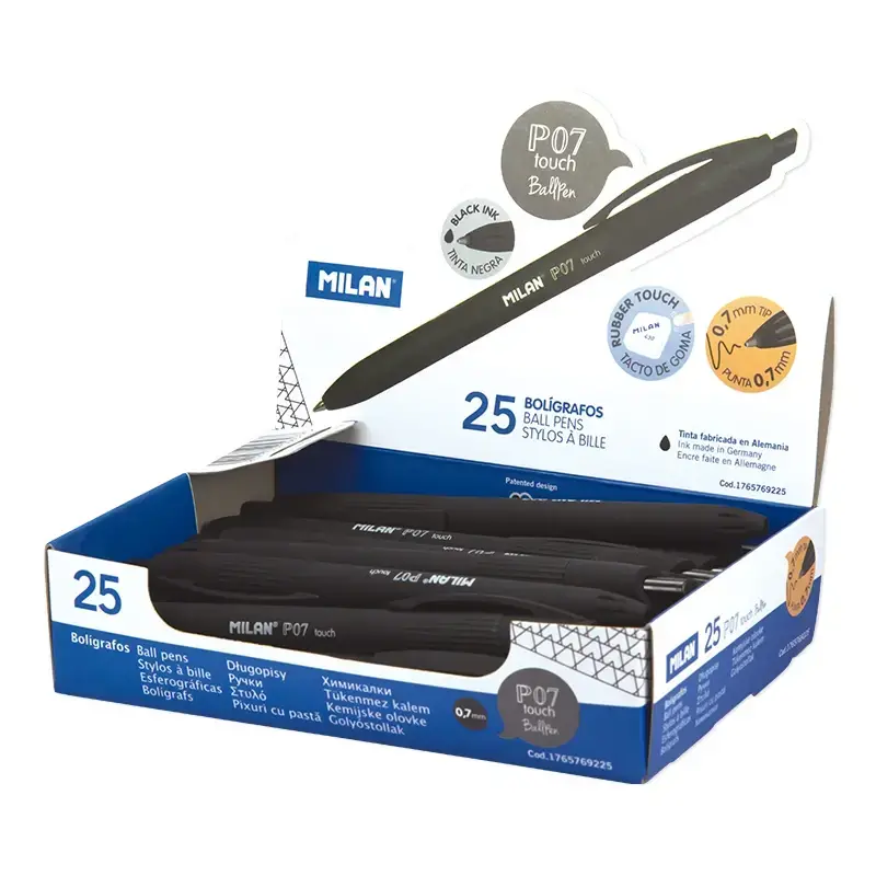 Boîte présentoir 25 stylos P07, encre noire