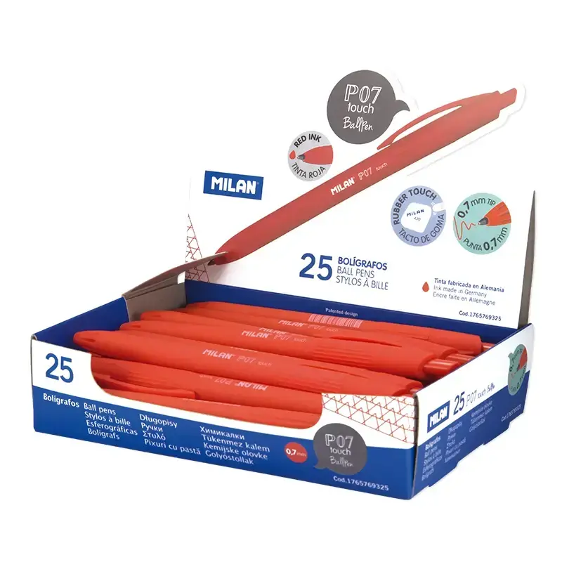 Boîte présentoir 25 stylos P07, encre rouge