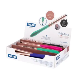 Boîte présentoir 24 stylos Stylus Copper, encre bleue