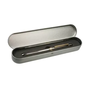 Boîte métallique stylo 4 fonctions (gomme à effacer, porte-mines, stylobleu et rouge)