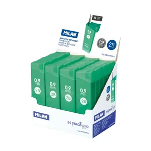 Boîte présentoir 24 petites boîtes de 12 mines graphite 0,9 mm 2B