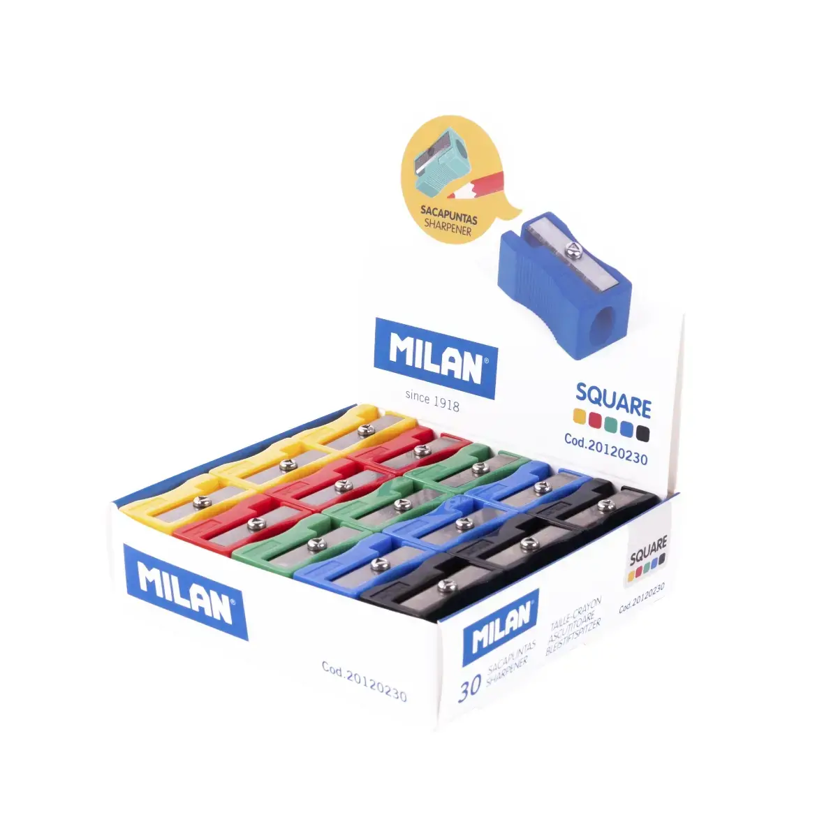 Boîte présentoir 30 taille-crayons BASIC