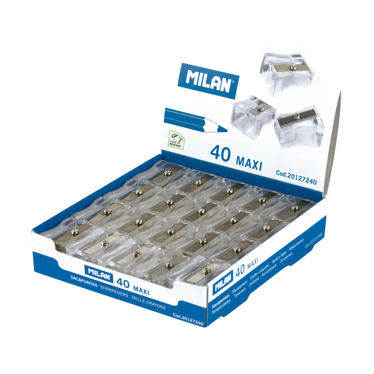 Boîte présentoir 40 taille-crayons MAXI