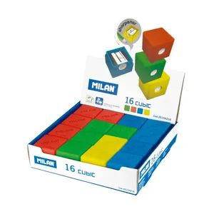 Boîte présentoir 16 taille-crayons CUBIC