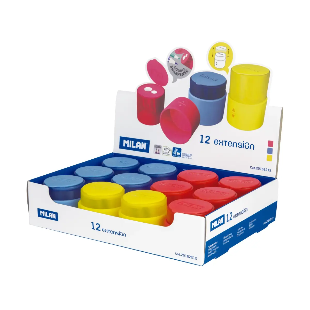 Boîte présentoir 12 taille-crayons EXTENSION