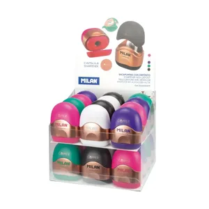 Boîte présentoir 24 taille-crayons avec réservoir CAPSULE Copper