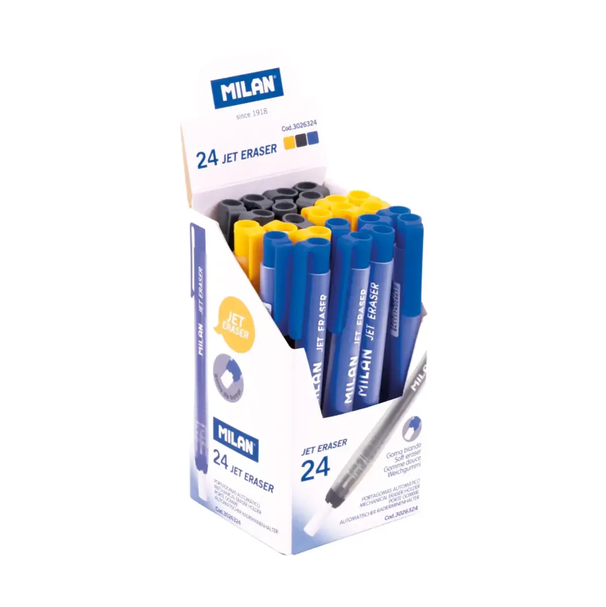 Boîte présentoir 24 porte-gommes automatiques Jet Eraser
