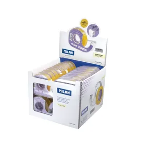 Boîte présentoir 36 distributeurs ruban adhésif (jaune transparent) 12 mm x 33 m