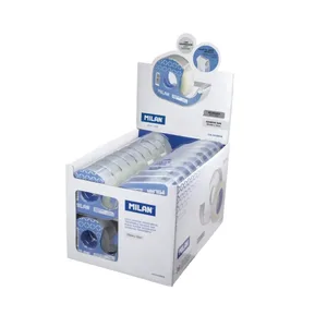 Boîte présentoir 36 distributeurs ruban adhésif transparent brillant 19mm x 33 m