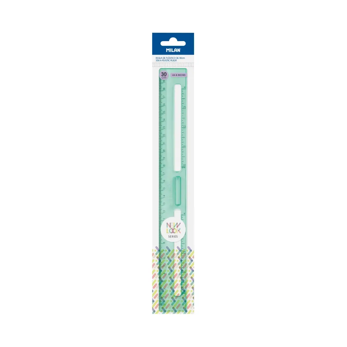 Règle 30 cm transparente série New Look, vert