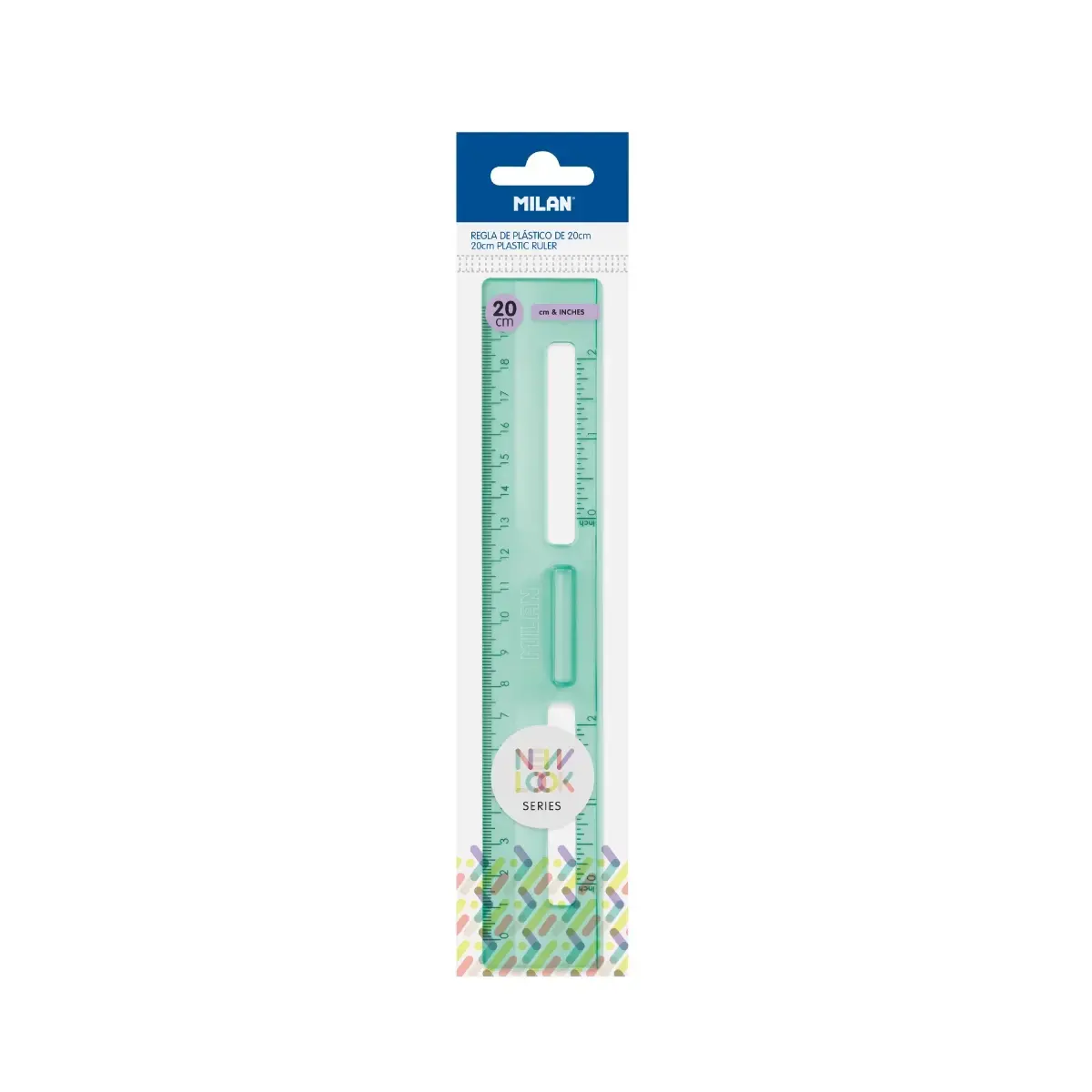 Règle 20 cm transparente série New Look, vert