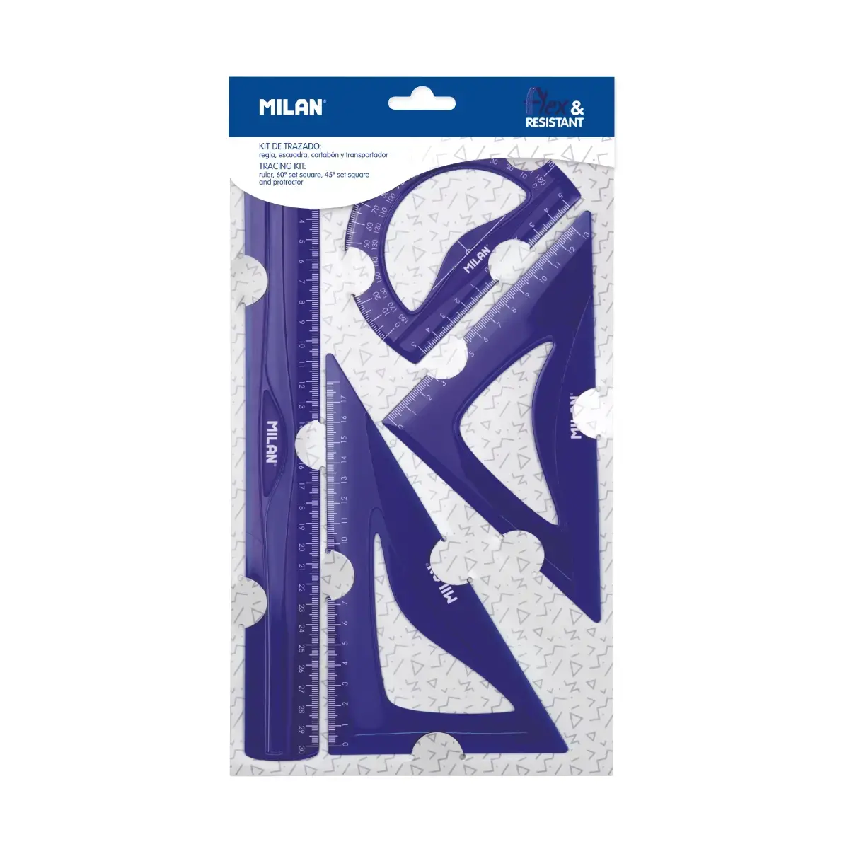 Kit de règles Flex&Resistant bleu série Acid