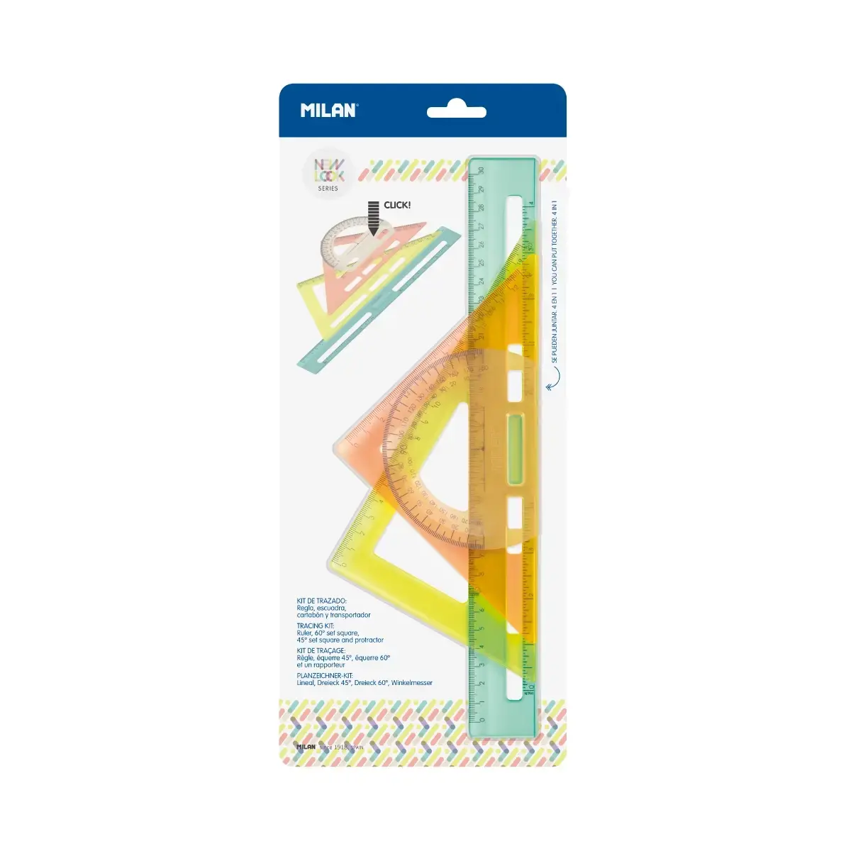 Kit règles de traçage transparentes série New Look