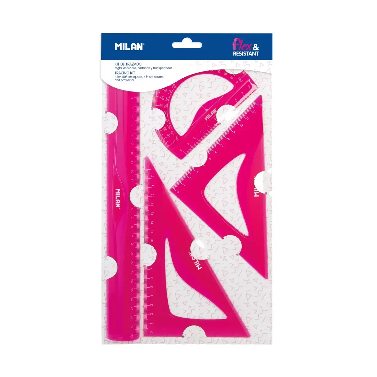 Kit de règles Flex&Resistant rose série Acid