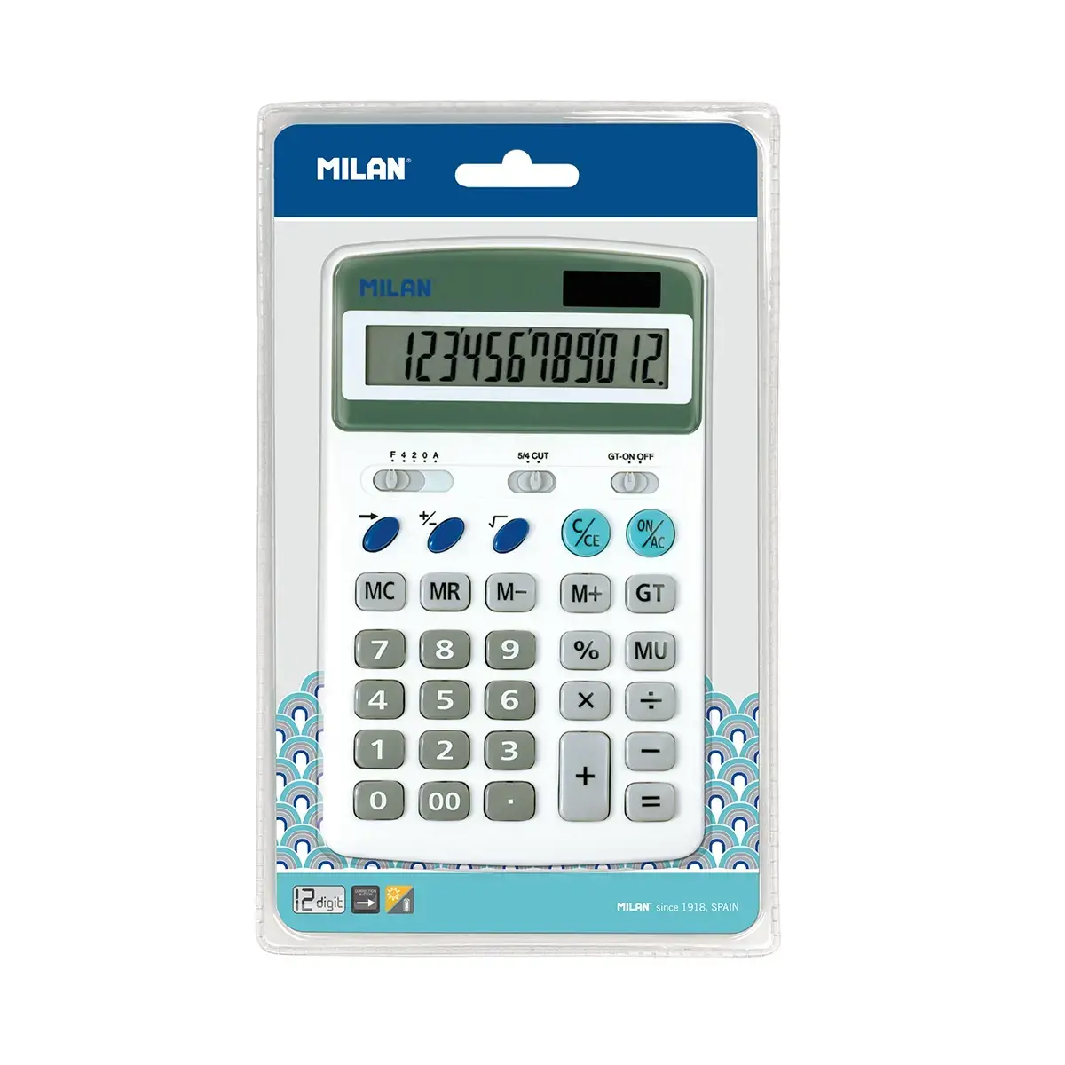 Blister calculatrice blanche 12 chiffres