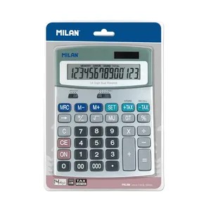Blister calculatrice métallique 14 chiffres