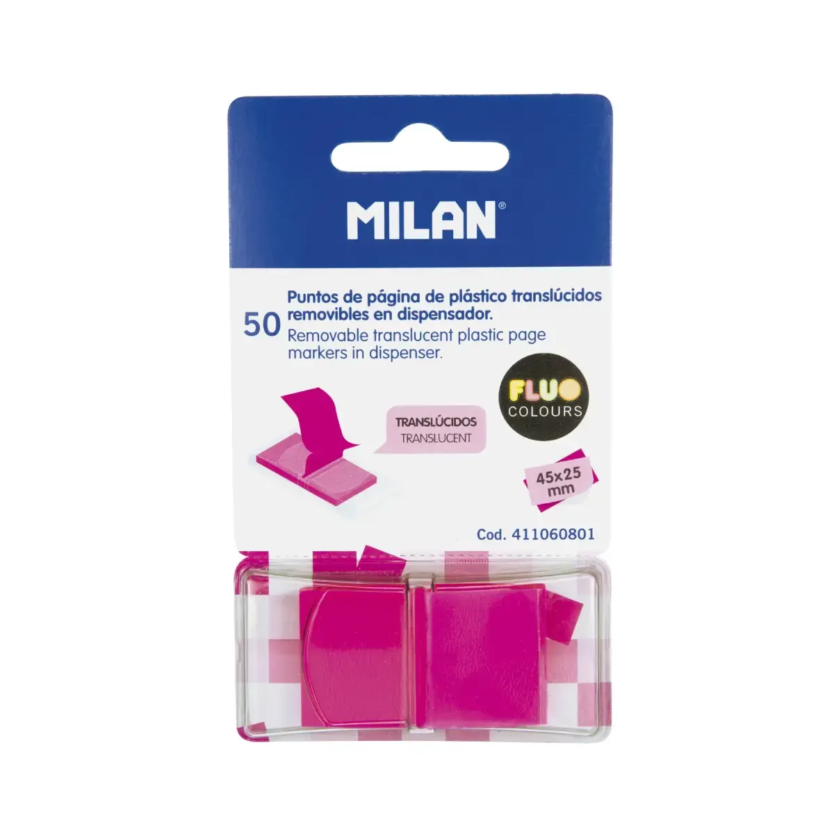 Distributeur 50 marque-pages translucides rose Fluo