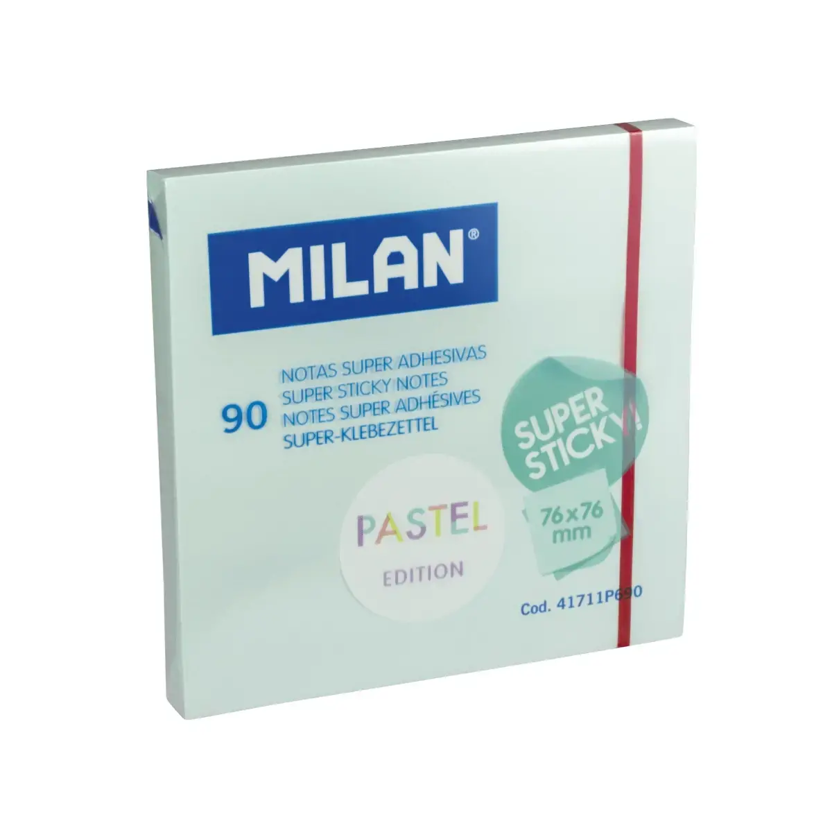 Bloc 90 notes super adhésives bleu Pastel 76 x 76 mm