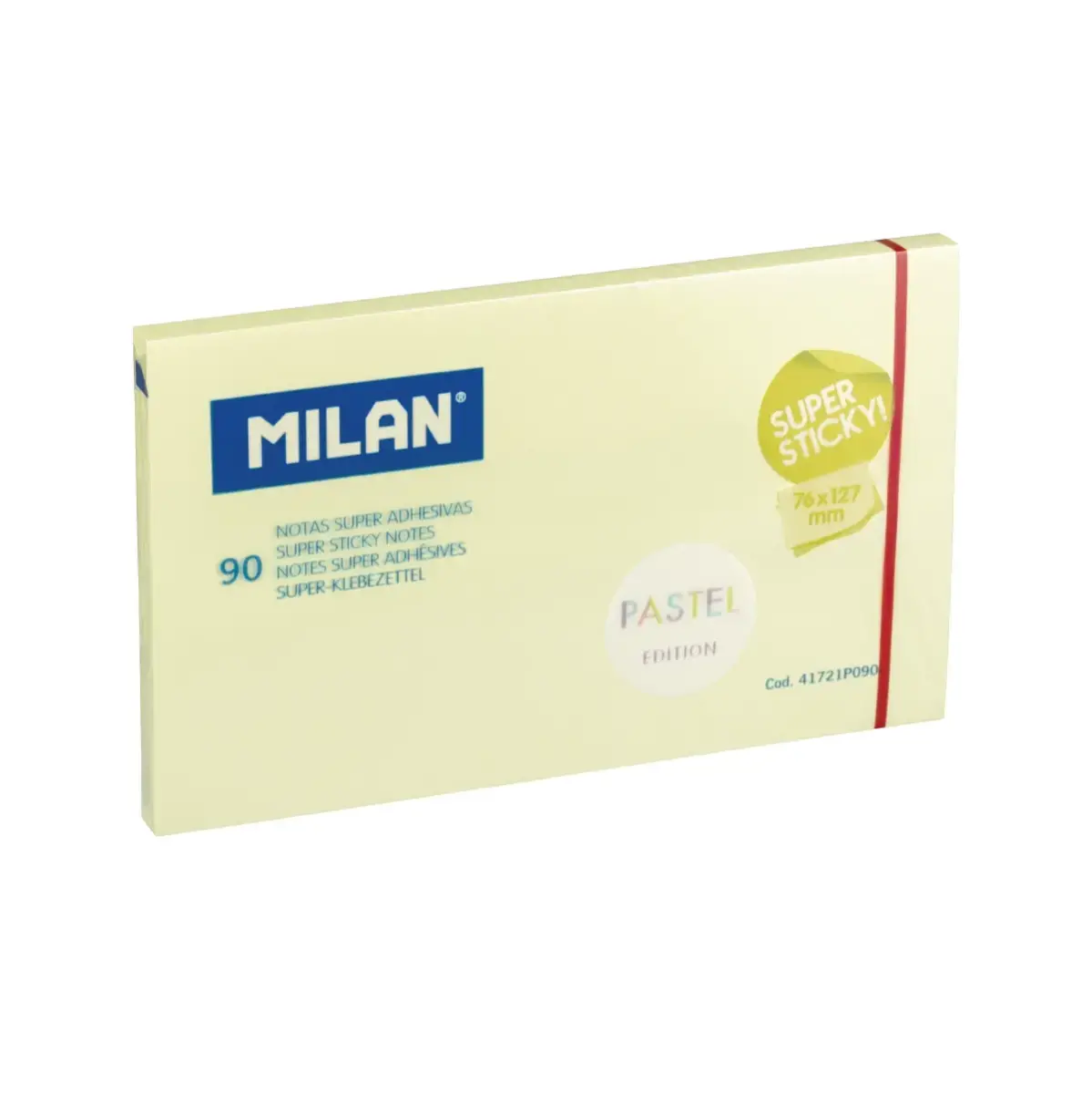 Bloc 90 notes super adhésives jaune Pastel 76 x 127 mm