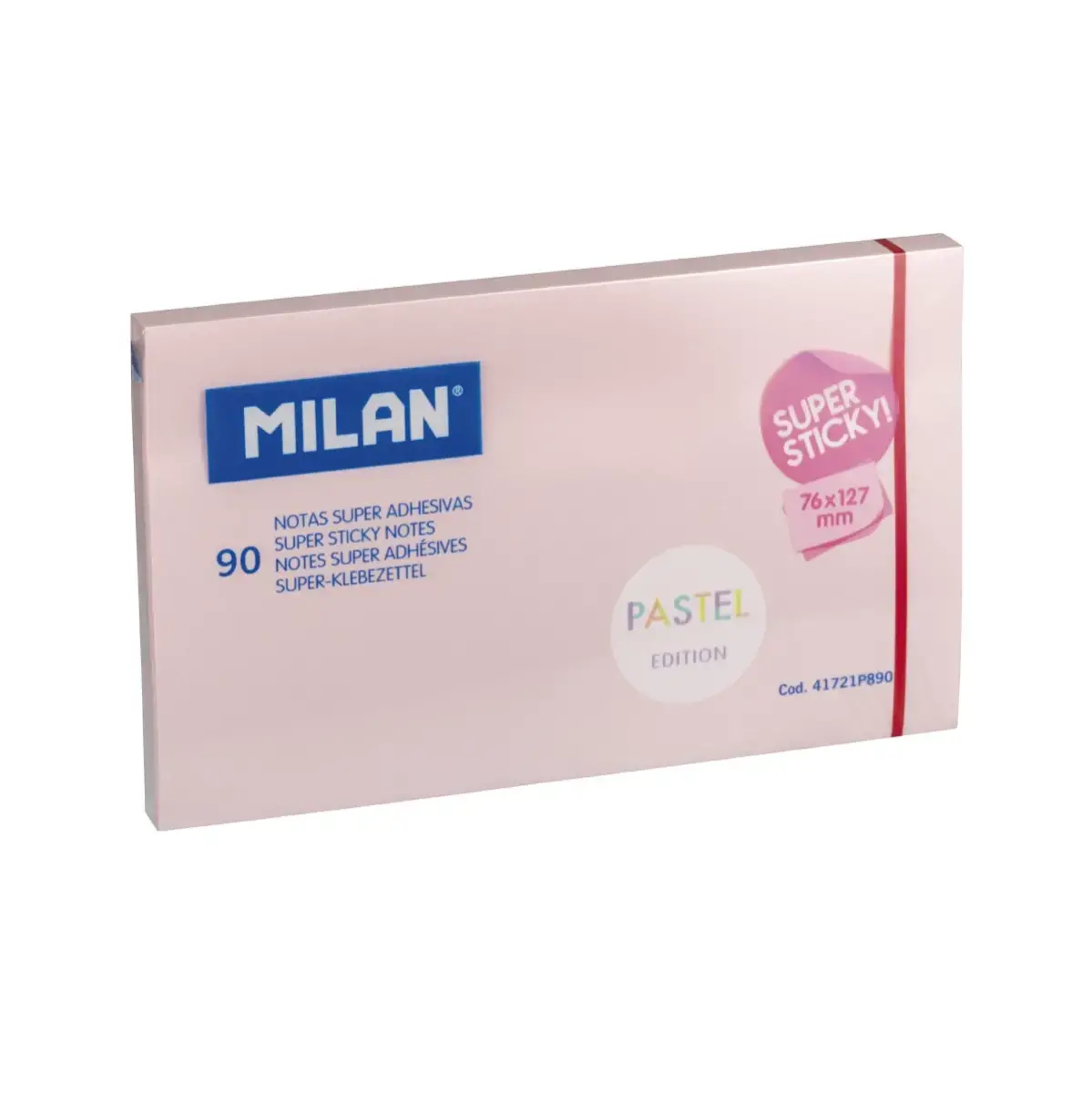 Bloc 90 notes super adhésives rose Pastel 76 x 127 mm