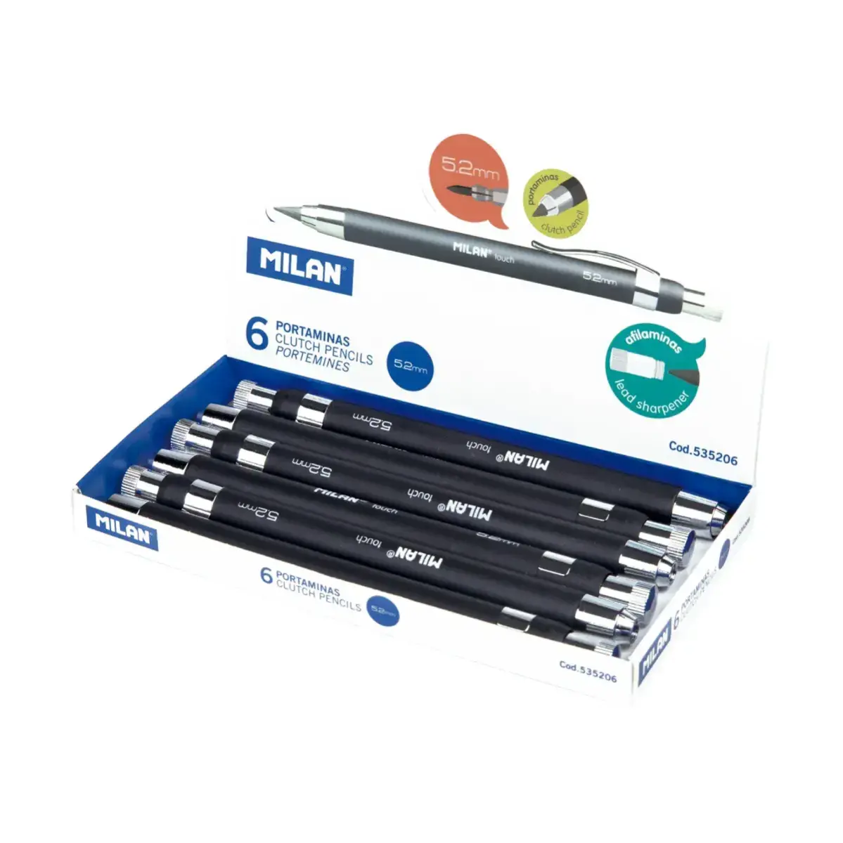 Boîte présentoir 6 porte-mines professionnels 5,2 mm B