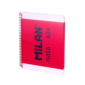 Cahier A4 à spirale avec couverture rigide, 80 feuilles blanches de 95 g/m², collection MILAN nata® 624 since 1918, rose