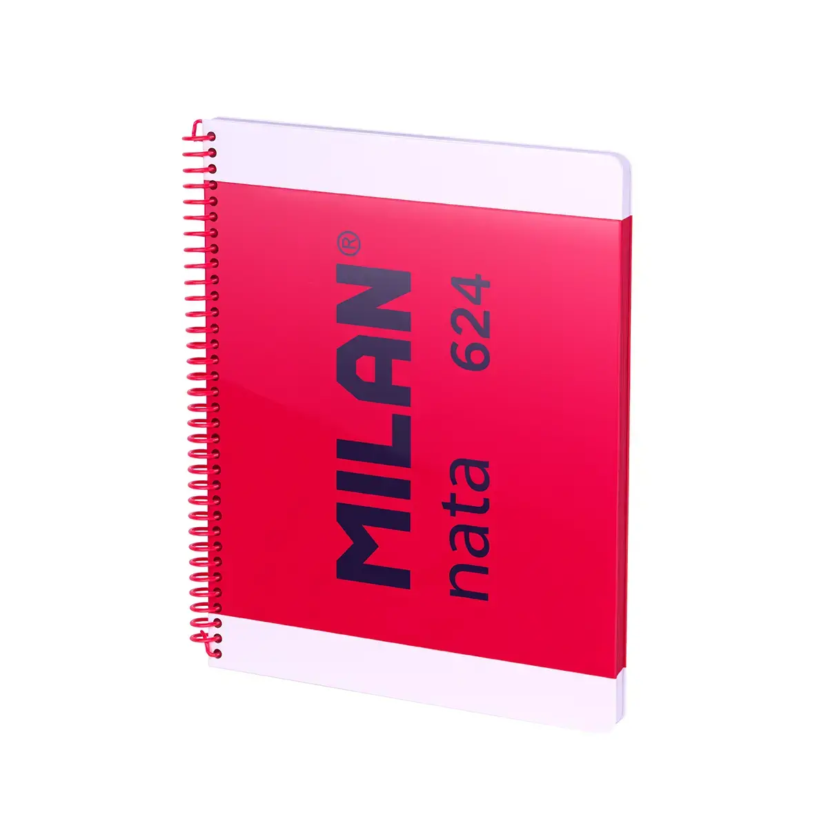 Cahier A4 à spirale avec couverture rigide, 80 feuilles blanches de 95 g/m², collection MILAN nata® 624 since 1918, rose